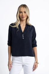 Humidity Leni Lyocell Shirt - Navy